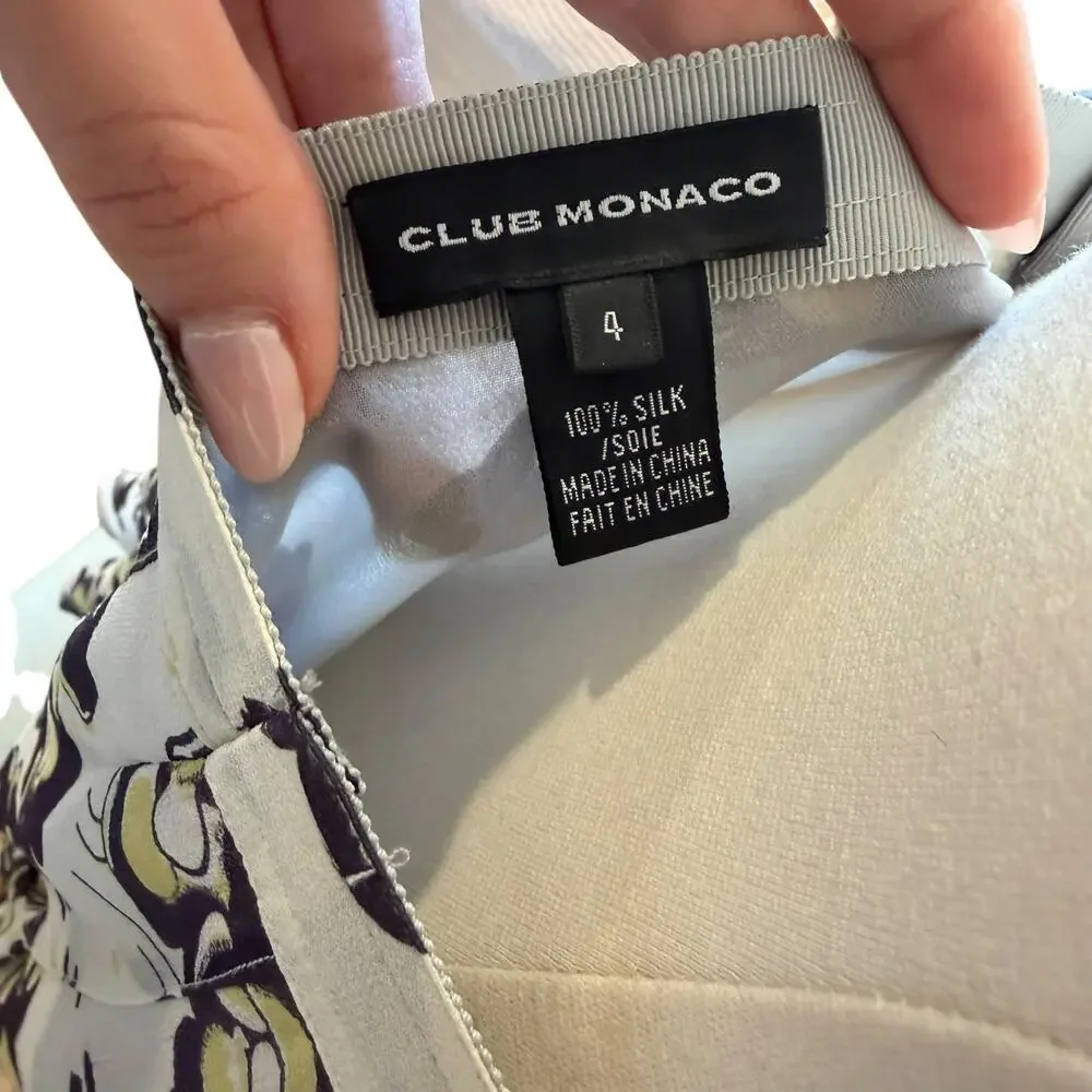 Vintage Y2K Club Monaco 100% Silk Floral Bias Skirt Fairycore Size 4